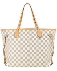 Louis Vuitton Louis Vuitton Cream Damier Azur Canvas & Vachetta Leather Neverfull Mm