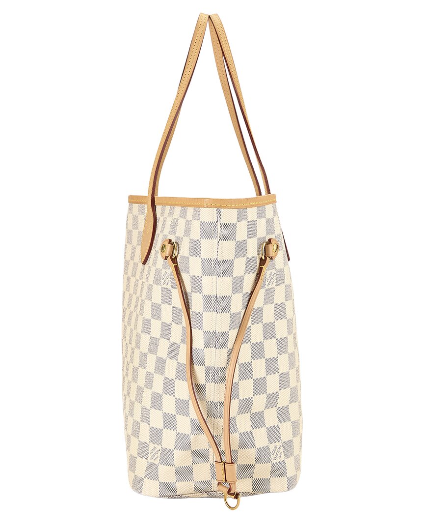 Louis Vuitton Louis Vuitton Cream Damier Azur Canvas & Vachetta Leather Neverfull Mm