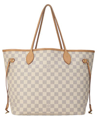Louis Vuitton Louis Vuitton Cream Damier Azur Canvas & Vachetta Leather Neverfull Mm