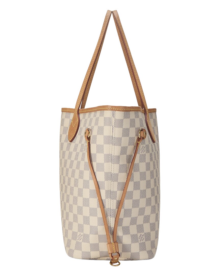 Louis Vuitton Louis Vuitton Cream Damier Azur Canvas & Vachetta Leather Neverfull Mm