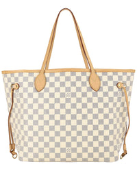Louis Vuitton Louis Vuitton Cream Damier Azur Canvas & Vachetta Leather Neverfull Mm