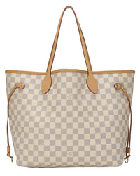 Louis Vuitton Louis Vuitton Cream Damier Azur Canvas & Vachetta Leather Neverfull Mm
