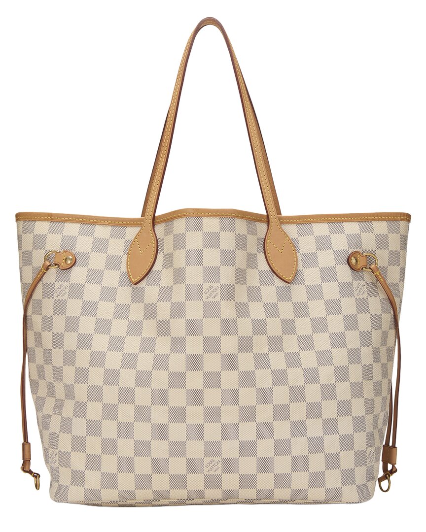 Louis Vuitton Louis Vuitton Cream Damier Azur Canvas & Vachetta Leather Neverfull Mm