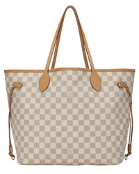 Louis Vuitton Louis Vuitton Cream Damier Azur Canvas & Vachetta Leather Neverfull Mm