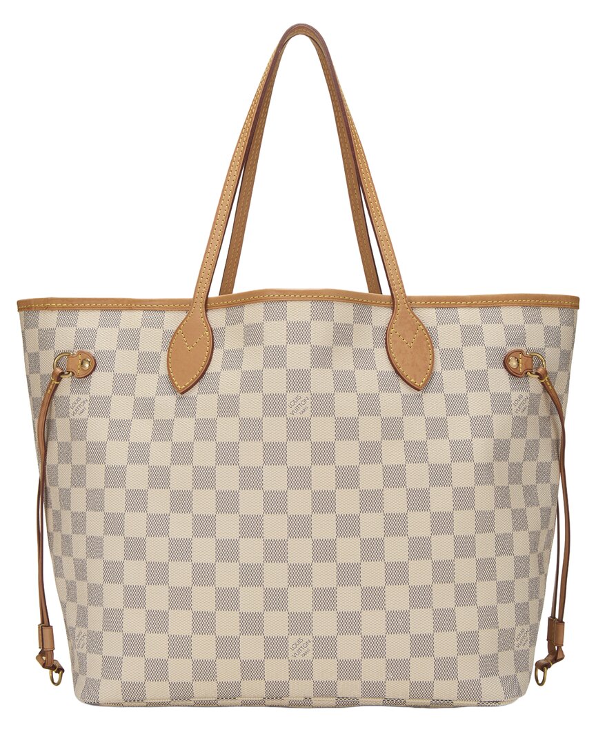 Louis Vuitton Louis Vuitton Cream Damier Azur Canvas & Vachetta Leather Neverfull Mm