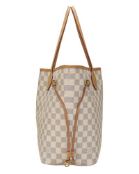 Louis Vuitton Louis Vuitton Cream Damier Azur Canvas & Vachetta Leather Neverfull Mm
