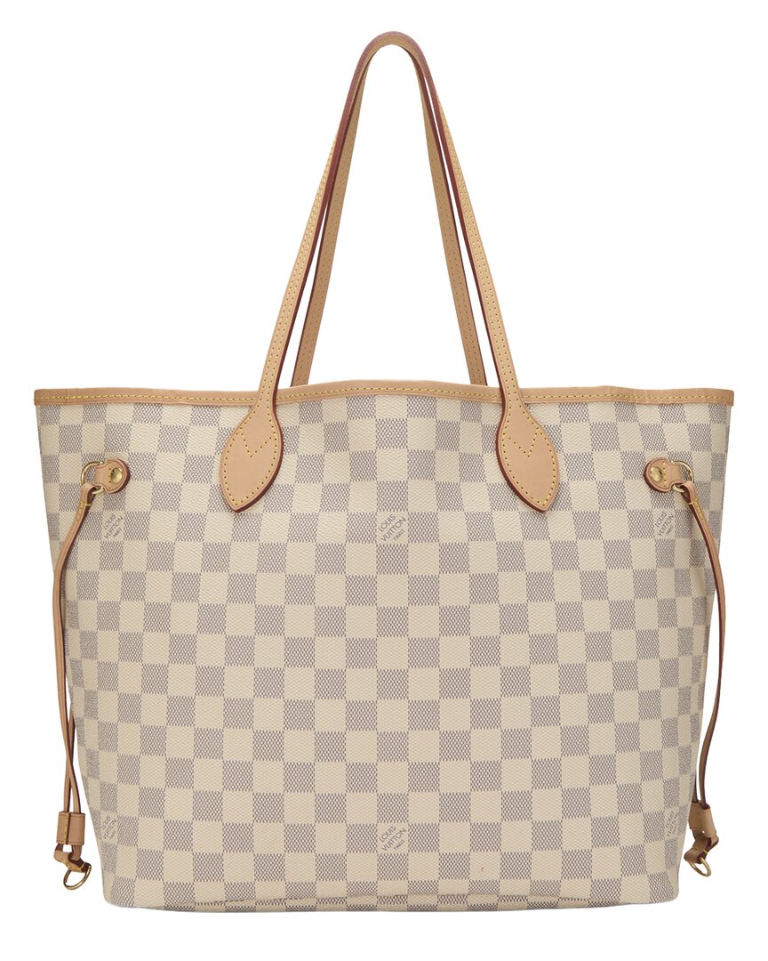 Louis Vuitton Louis Vuitton Cream Damier Azur Canvas & Vachetta Leather Neverfull Mm