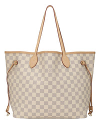 Louis Vuitton Louis Vuitton Cream Damier Azur Canvas & Vachetta Leather Neverfull Mm