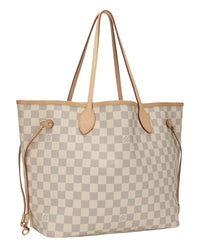 Louis Vuitton Louis Vuitton Cream Damier Azur Canvas & Vachetta Leather Neverfull Mm