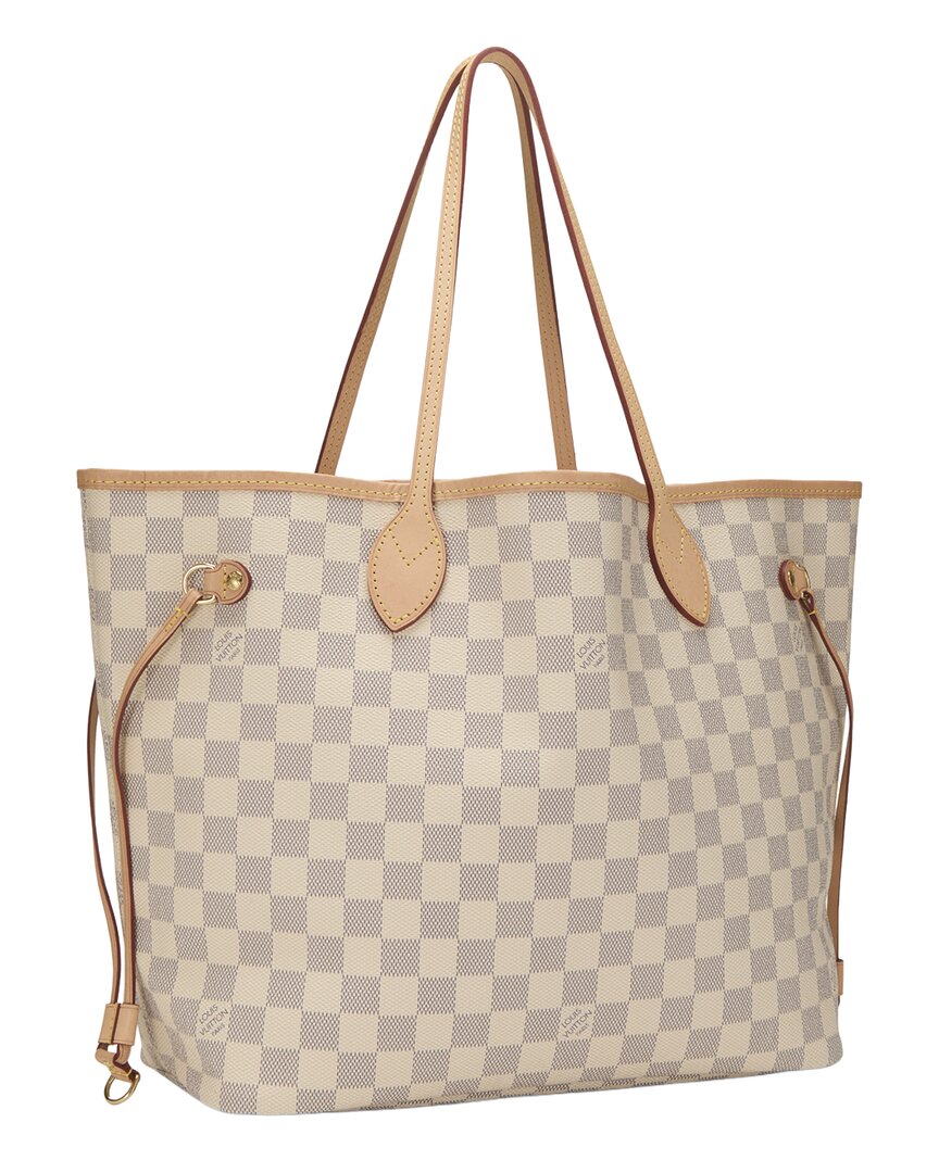 Louis Vuitton Louis Vuitton Cream Damier Azur Canvas & Vachetta Leather Neverfull Mm