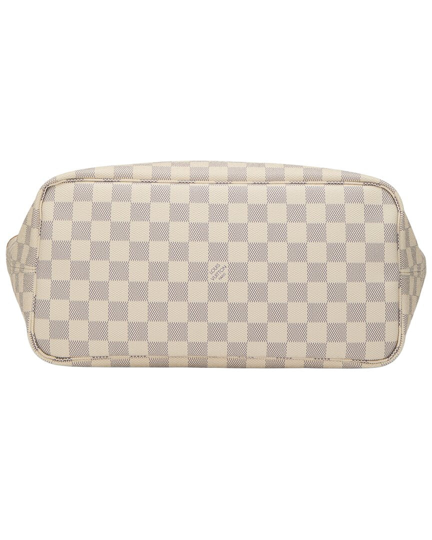 Louis Vuitton Louis Vuitton Cream Damier Azur Canvas & Vachetta Leather Neverfull Mm