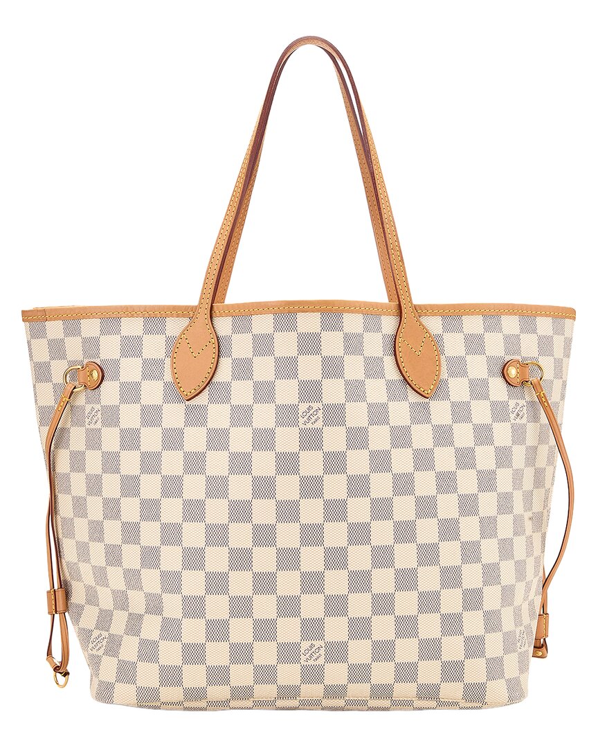 Louis Vuitton Louis Vuitton Cream Damier Azur Canvas & Vachetta Leather Neverfull Mm