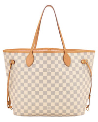 Louis Vuitton Louis Vuitton Cream Damier Azur Canvas & Vachetta Leather Neverfull Mm