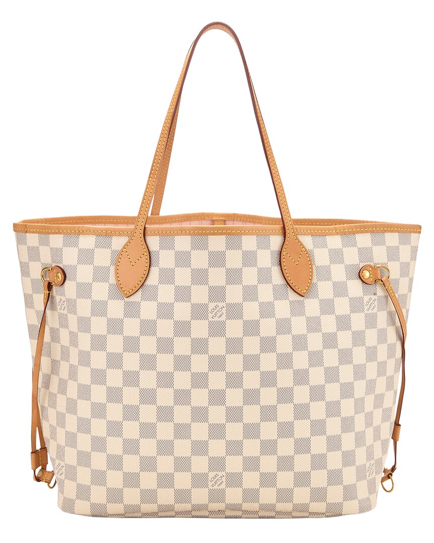Louis Vuitton Louis Vuitton Cream Damier Azur Canvas & Vachetta Leather Neverfull Mm