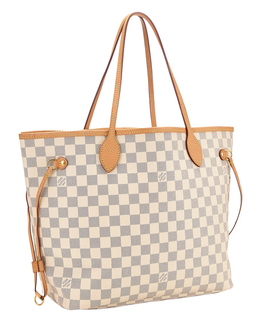 Louis Vuitton Louis Vuitton Cream Damier Azur Canvas & Vachetta Leather Neverfull Mm