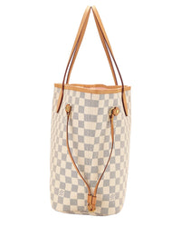 Louis Vuitton Louis Vuitton Cream Damier Azur Canvas & Vachetta Leather Neverfull Mm