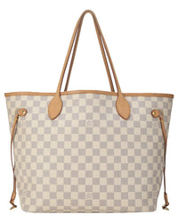 Louis Vuitton Louis Vuitton Cream Damier Azur Canvas & Vachetta Leather Neverfull Mm