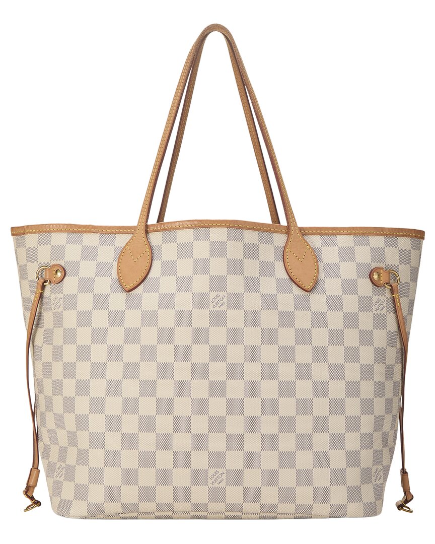 Louis Vuitton Louis Vuitton Cream Damier Azur Canvas & Vachetta Leather Neverfull Mm