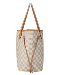 Louis Vuitton Louis Vuitton Cream Damier Azur Canvas & Vachetta Leather Neverfull Mm