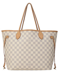 Louis Vuitton Louis Vuitton Cream Damier Azur Canvas & Vachetta Leather Neverfull Mm