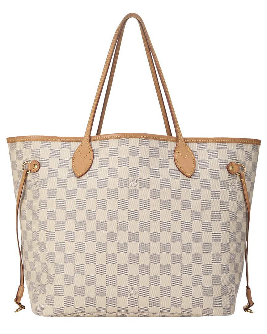 Louis Vuitton Louis Vuitton Cream Damier Azur Canvas & Vachetta Leather Neverfull Mm