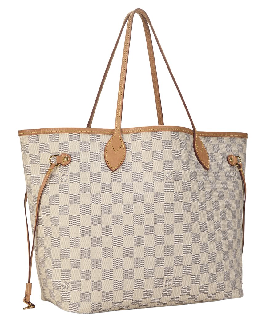 Louis Vuitton Louis Vuitton Cream Damier Azur Canvas & Vachetta Leather Neverfull Mm