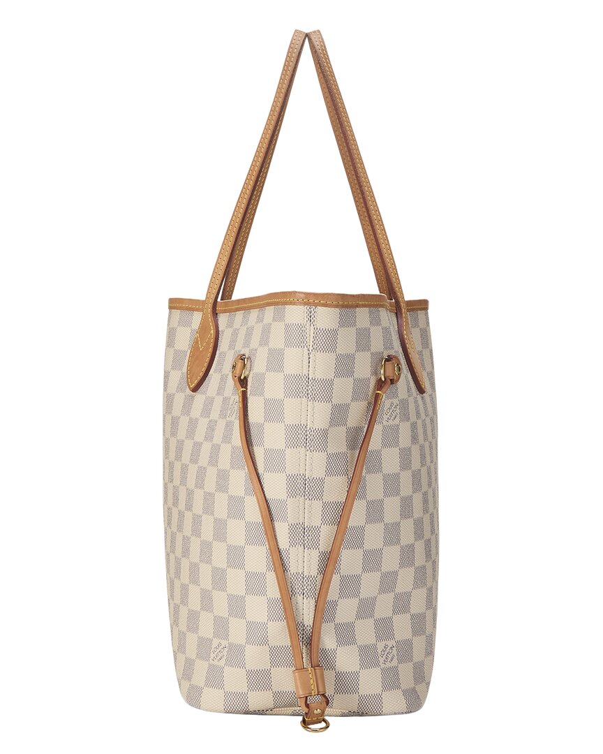 Louis Vuitton Louis Vuitton Cream Damier Azur Canvas & Vachetta Leather Neverfull Mm