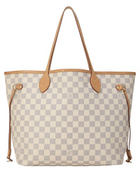 Louis Vuitton Louis Vuitton Cream Damier Azur Canvas & Vachetta Leather Neverfull Mm