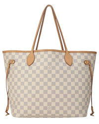 Louis Vuitton Louis Vuitton Cream Damier Azur Canvas & Vachetta Leather Neverfull Mm