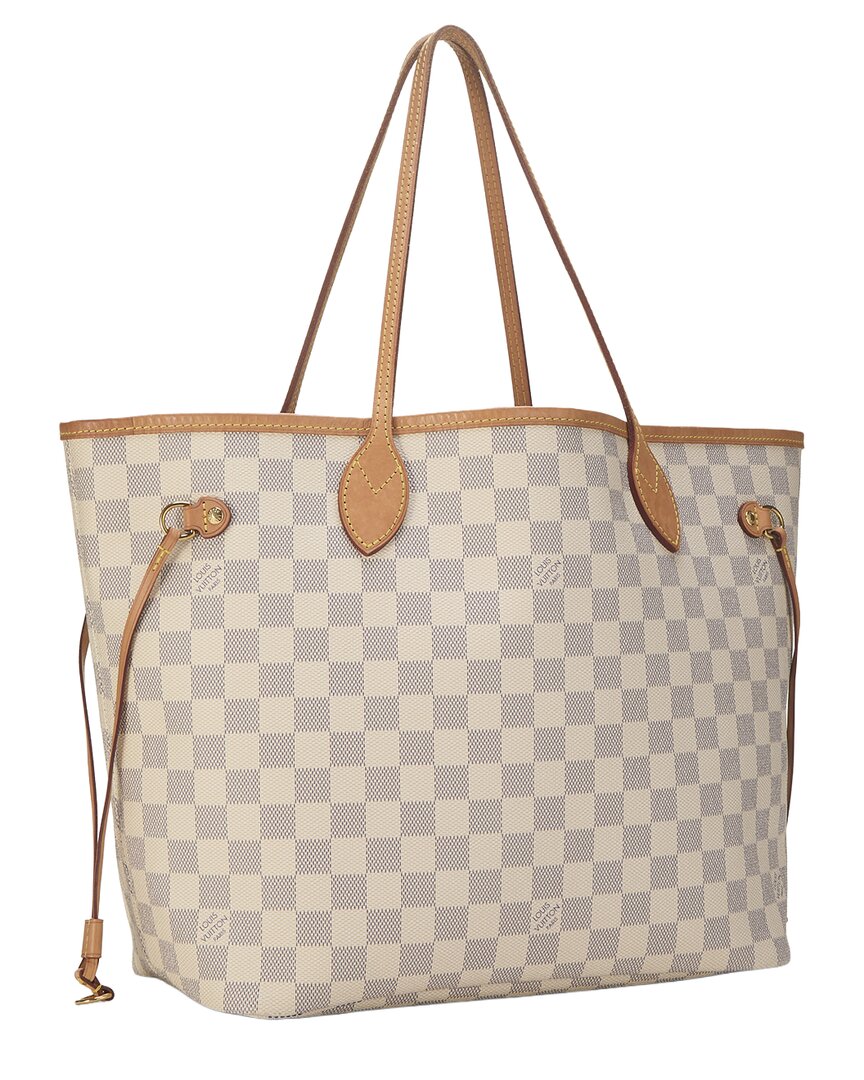 Louis Vuitton Louis Vuitton Cream Damier Azur Canvas & Vachetta Leather Neverfull Mm
