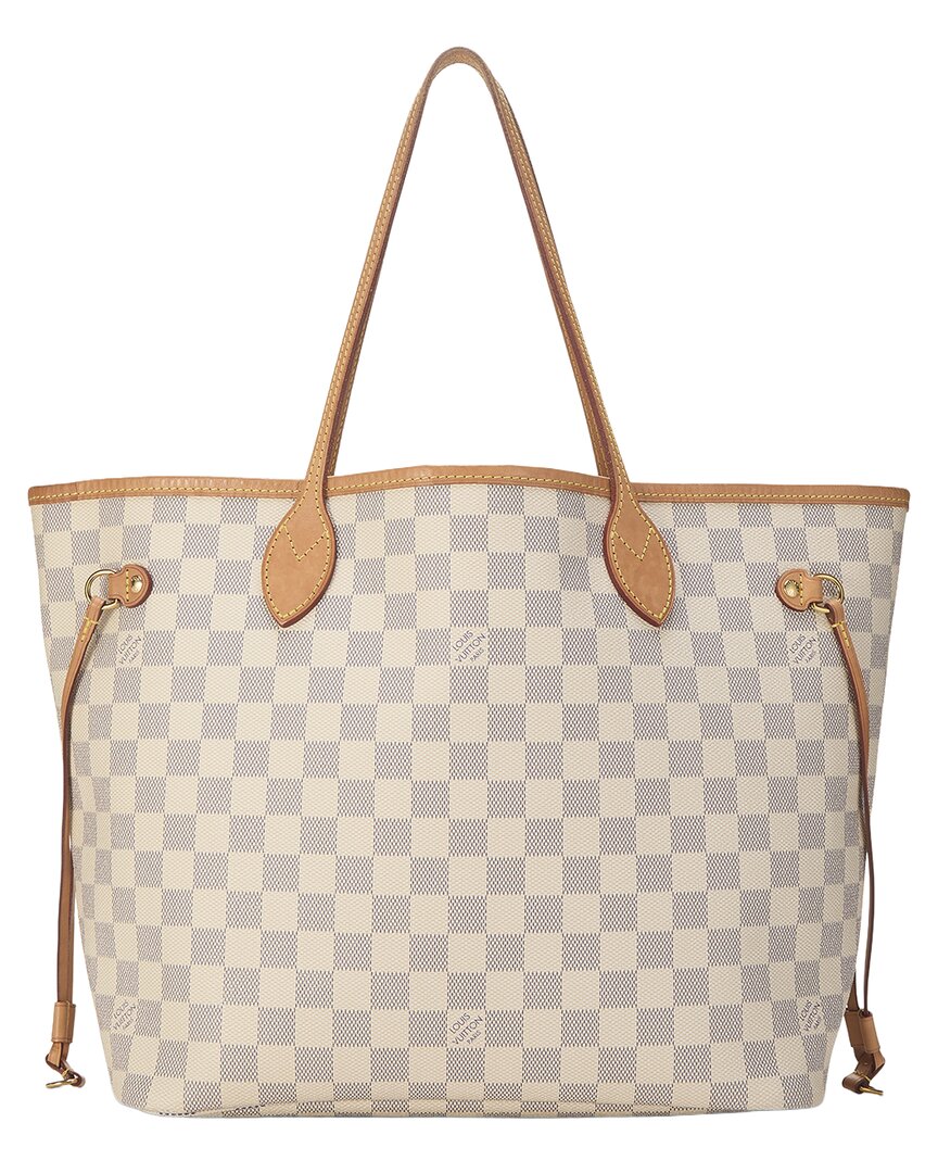 Louis Vuitton Louis Vuitton Cream Damier Azur Canvas & Vachetta Leather Neverfull Mm