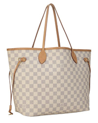 Louis Vuitton Louis Vuitton Cream Damier Azur Canvas & Vachetta Leather Neverfull Mm