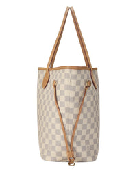 Louis Vuitton Louis Vuitton Cream Damier Azur Canvas & Vachetta Leather Neverfull Mm