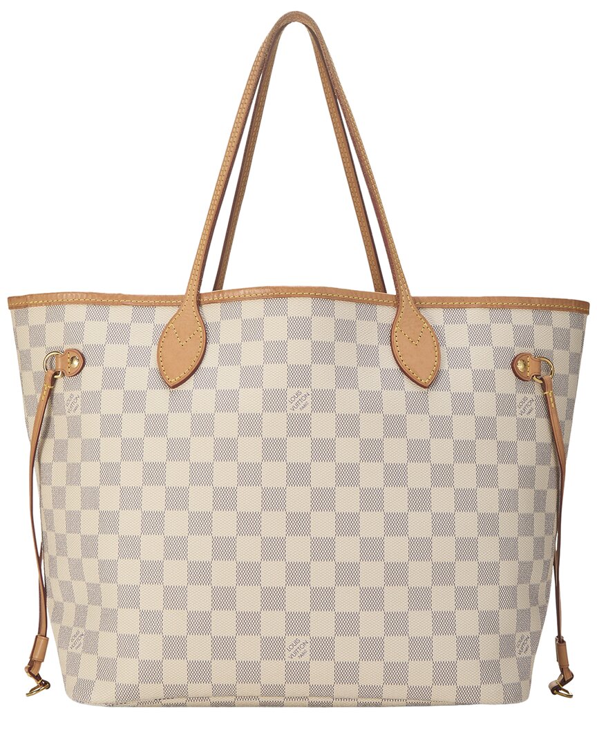 Louis Vuitton Louis Vuitton Cream Damier Azur Canvas & Vachetta Leather Neverfull Mm