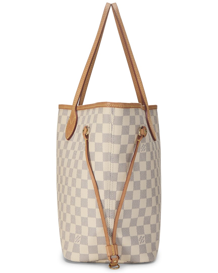 Louis Vuitton Louis Vuitton Cream Damier Azur Canvas & Vachetta Leather Neverfull Mm
