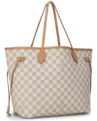 Louis Vuitton Louis Vuitton Cream Damier Azur Canvas & Vachetta Leather Neverfull Mm