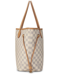 Louis Vuitton Louis Vuitton Cream Damier Azur Canvas & Vachetta Leather Neverfull Mm