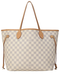 Louis Vuitton Louis Vuitton Cream Damier Azur Canvas & Vachetta Leather Neverfull Mm