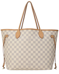 Louis Vuitton Louis Vuitton Cream Damier Azur Canvas & Vachetta Leather Neverfull Mm