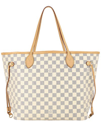 Louis Vuitton Louis Vuitton Cream Damier Azur Canvas & Vachetta Leather Neverfull Mm
