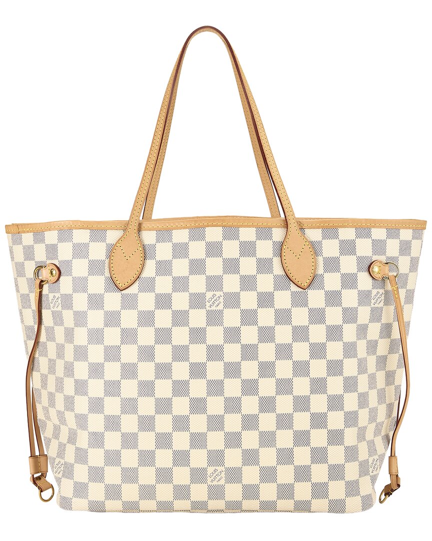 Louis Vuitton Louis Vuitton Cream Damier Azur Canvas & Vachetta Leather Neverfull Mm
