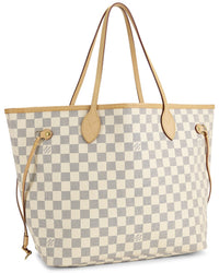 Louis Vuitton Louis Vuitton Cream Damier Azur Canvas & Vachetta Leather Neverfull Mm