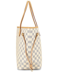 Louis Vuitton Louis Vuitton Cream Damier Azur Canvas & Vachetta Leather Neverfull Mm