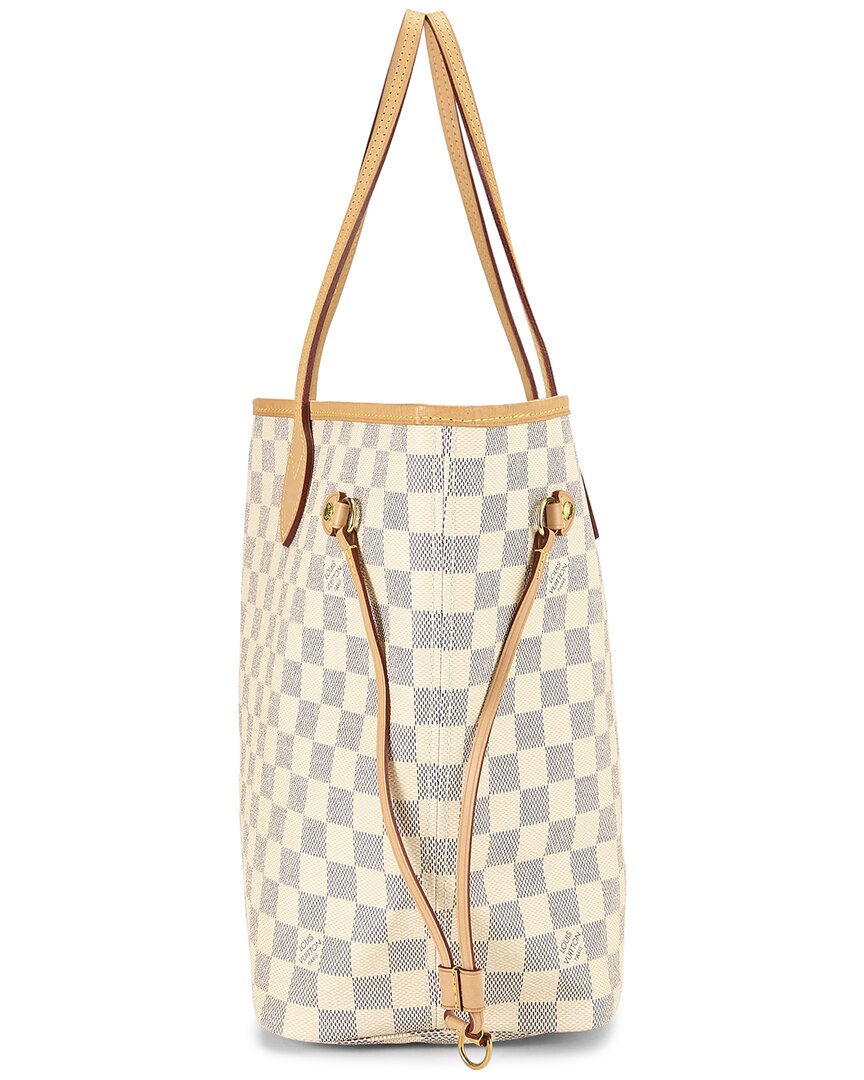 Louis Vuitton Louis Vuitton Cream Damier Azur Canvas & Vachetta Leather Neverfull Mm