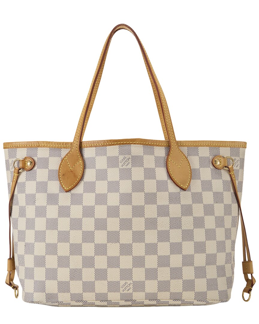 Louis Vuitton Louis Vuitton Cream Damier Azur Canvas & Vachetta Leather Neverfull Pm