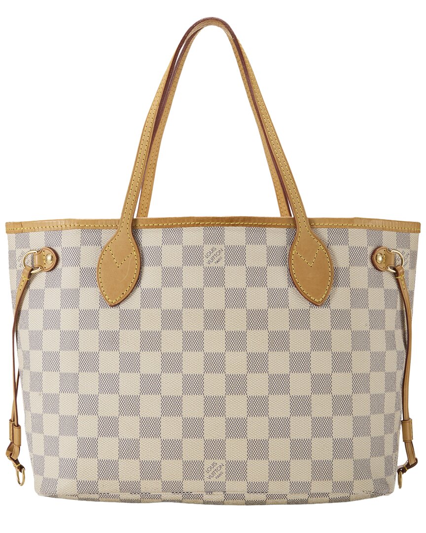 Louis Vuitton Louis Vuitton Cream Damier Azur Canvas & Vachetta Leather Neverfull Pm