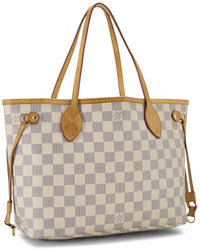 Louis Vuitton Louis Vuitton Cream Damier Azur Canvas & Vachetta Leather Neverfull Pm
