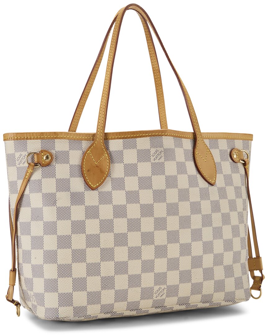Louis Vuitton Louis Vuitton Cream Damier Azur Canvas & Vachetta Leather Neverfull Pm