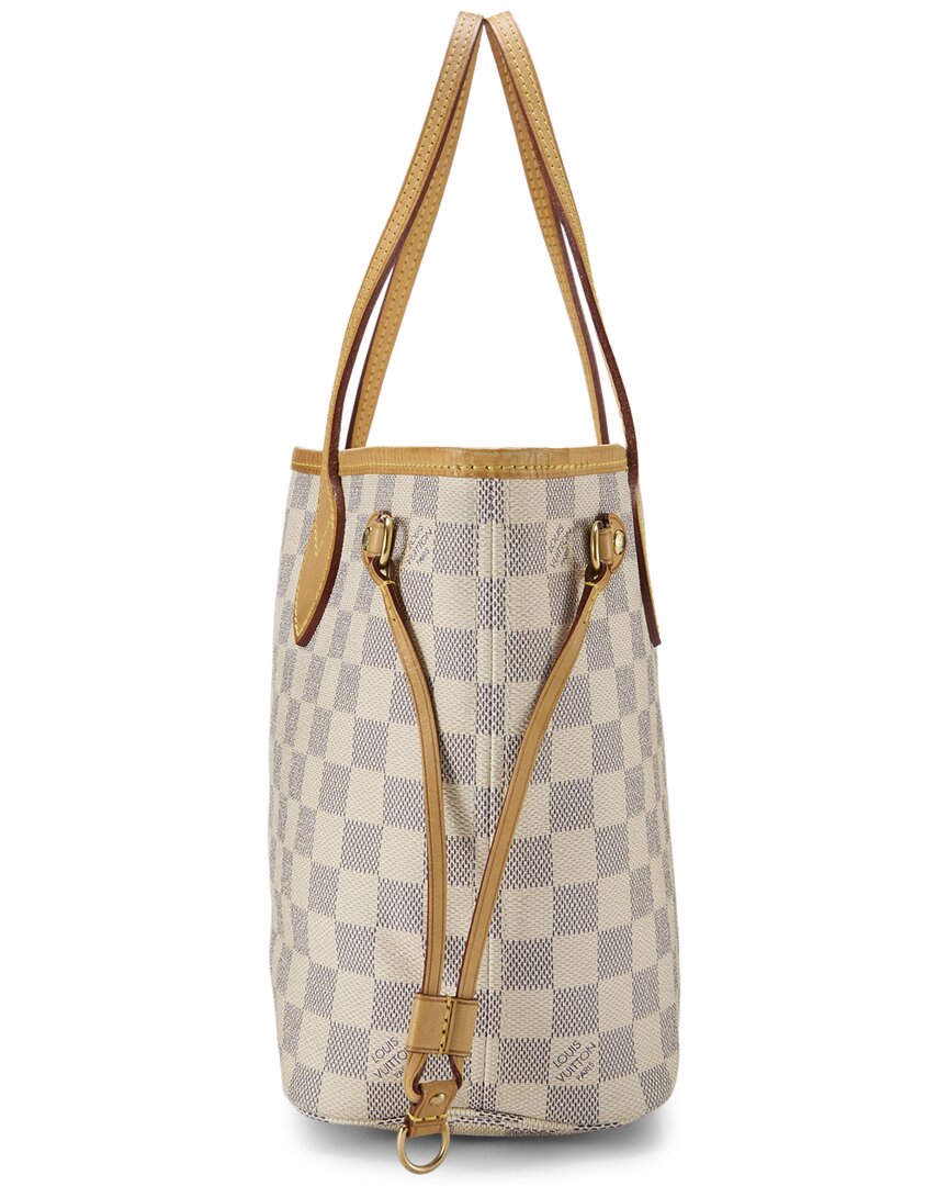 Louis Vuitton Louis Vuitton Cream Damier Azur Canvas & Vachetta Leather Neverfull Pm