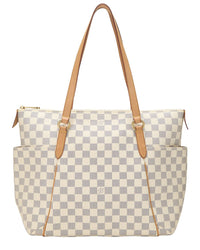 Louis Vuitton Louis Vuitton Cream Damier Azur Canvas & Vachetta Leather Totally Mm (Authentic